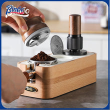 BINCOO Coffee Solid Wood Powder Press Base Espresso Machine Handle Filling Base Set Cloth Powder Dispenser and Tamper Set 51MM/58MM