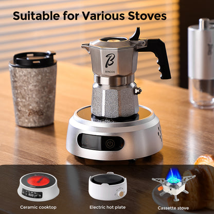 Bincoo GYKF2332 Italian Moka Pot 1 Cup - Stovetop Espresso Maker for Rich Coffee,316 Stainless Steel - Three-Valve Pressure Boosting Design