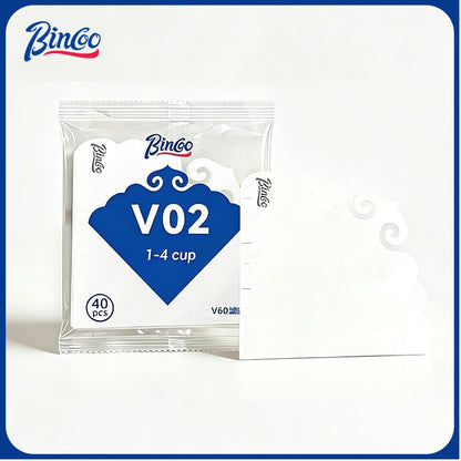 BINCOO V-Shaped Coffee Filter Paper Pour Over Coffee Filter Tool V60 Dripper Filter Paper Round & Fan Shaped
