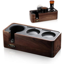 Bincoo Walnut Wood Espresso Tamper Station 51-58mm-Espresso Organizer for Tamper,Distributor,Portafilter,Puck Screen,Coffee Station Holder for Coffee Bar,with Adjustable Height & Non-Slip Design