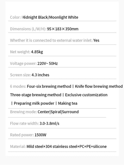 Bincoo P1 Composer One-Click Automatic Pour Over Coffee Machine | Smart Touch Screen & App Control Hand Brew Coffee Brewer