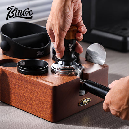 Bincoo GYKF2032 Solid Wood Multi-Functional Tamping Station,Stand Only, No Coffee Accessories