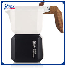 Bincoo GYKF1268 Stovetop Espresso Maker 2 Cups-Creative Moka Coffee Pot Double Valve,Italian Coffee Maker Aluminium Stovetop Camping Espresso Maker,120ML/4oz(White-black)