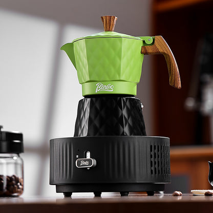 Bincoo Double Valve Moka Pot 2 Cups,Stovetop Espresso Maker,Italian Coffee Maker for Home and Camping