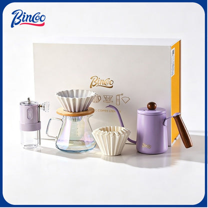 BINCOO Pour‑Over Coffee Gift Set, Glass Server with Dripper, Coffee Utensil Gift Kit, Perfect for Gifting