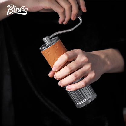 Bincoo GYKF2092 Premium Manual Coffee Bean Grinder, Hexagonal CNC 420 Precision Steel Burr, Complete Set with 4 Sieves, Brush & Portable Travel Bag