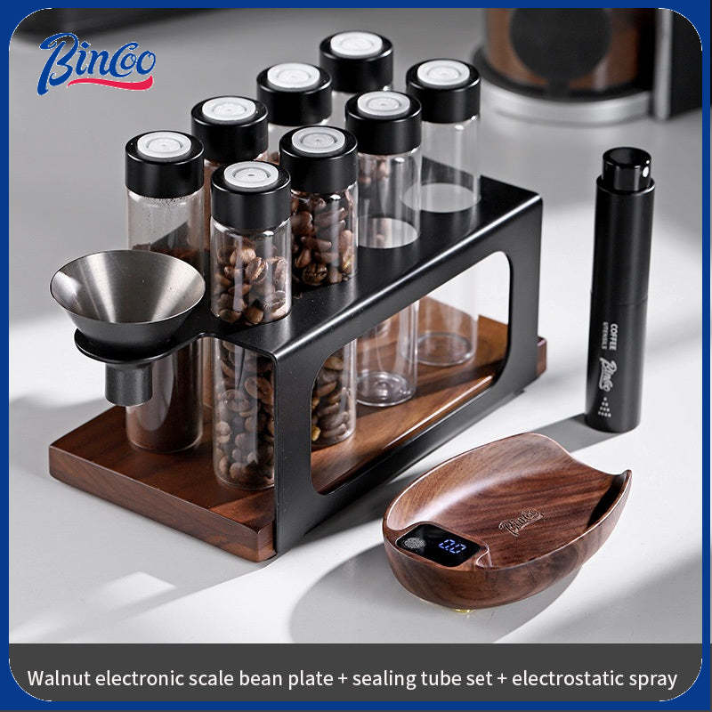 Bincoo Bean Dish Bean Scale Coffee Electronic Scale Walnut  Bean Plate Italian Coffee Bean Weighing Plate