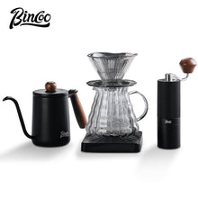 BINCOO Horseshoe Lotus Hand Brew Coffee Pot Set Tritan Filter Cup Coffee Manual Grinder Glass Sharing Pot Set 600ML