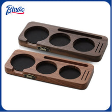 BINCOO Coffee Press Base Pressure Plate Walnut Storage Board Powder Dispenser Coffee Utensil Set51/58MM