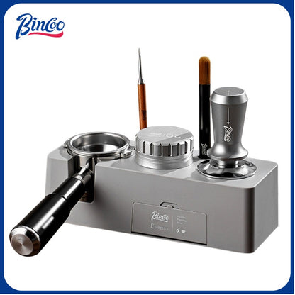 BINCOO Coffee Base Set Coffee Press Hammer Cloth Powder Dispenser 3 Piece Coffee Maker Handle Storage Base Espresso Appliances 51/58MM