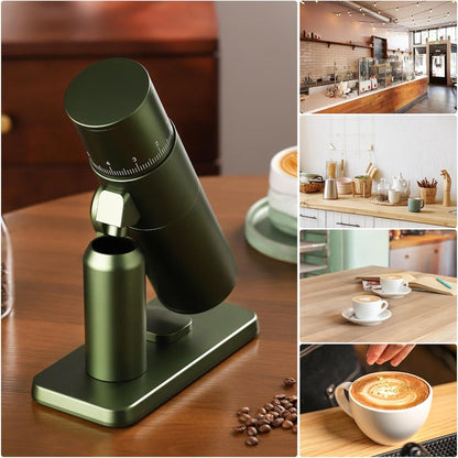 Bincoo DM01 Electric Coffee Grinder Stepless Adjustment Grinding Settings,Stainless Steel Burr Coffee Grinder with Brush and Top Blower for Home Use Pour Over&Espresso