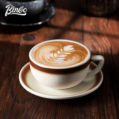 BINCOO GYKF0610 Ceramic Coffee Mug Professional Latte Art Mug Tasting Cup for Household and Office 320ML