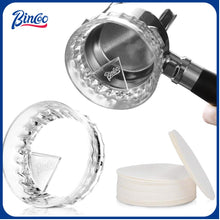 Bincoo Portafilter Funnel Dispenser 51/58mm,Coffee Dosing Funnel With 100pcs Filter Paper, Anti-Flying Powder Espresso Dosing Funnel With Magnetic, Allow 360°Rotation (51MM)