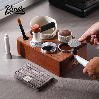 Bincoo GYKF2032 Solid Wood Multi-Functional Tamping Station,Stand Only, No Coffee Accessories