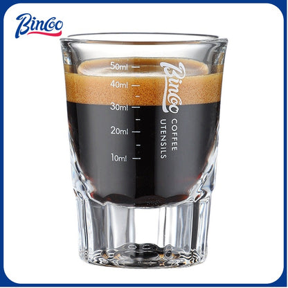 BINCOO Heat-resistant Glass Measuring Cup Coffee Extraction Cup Italian Ounce Cup Coffee Milk Cup 50ML