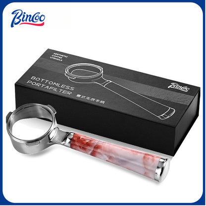 BINCOO Coffee Machine Bottomless Hollow Handle Espresso Handle Double Lugs Triple Lugs 51MM/58MM for Donlim De'Longhi Barsetto