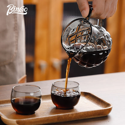 Bincoo 400ml Glass Coffee Share Pot,Teapot and Glass Cup Set for Home Office