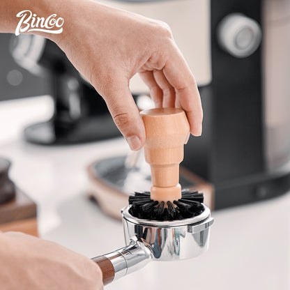Bincoo Powder Bowl Cleaning Brush Coffee Machine Handle Solid Wood Cleaning Brush Bar Tool 51/58mm