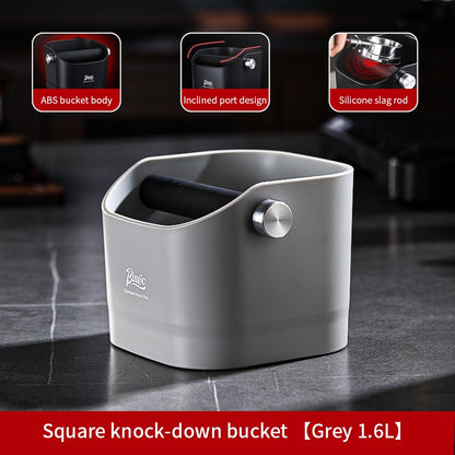 BINCOO Square Coffee Knocker Bucket Household Bar Espresso Storage Tool Box Coffee Grounds Box 1.6L