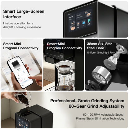 Bincoo Automatic Pour Over Coffee Machine for Home and Office,Touch Screen Control, Customizable Brewing Stages, Professional Barista-Quality Coffee Maker