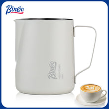 Milk Frothing Pitcher - 350ml/12oz Milk Frother Cup Espresso Steaming Pitcher for Barista, Bincoo SUS304 Stainless Steel Espresso Steaming Pitchers for Latte Art/Cappuccino/Coffee (Black-350ml)