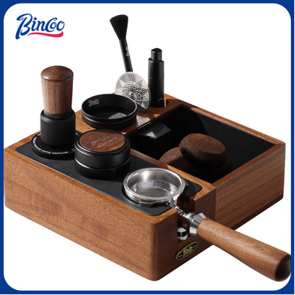 Bincoo GYKF2277 Solid Wood Multi-Functional Tamping Station,Stand Only, No Coffee Accessories