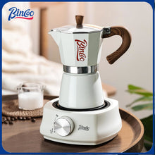 Bincoo Espresso Maker Stovetop, Moka Pot 6 Cups, Espresso Pot Classic Italian Coffee Maker,Single Safety Valve (White, 6 Cup)