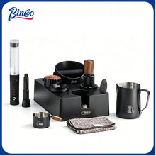 BINCOO Coffee Tamping Base with Knock Box Distributor & Tamper Espresso Portafilter Tools Storage Combo Set 51MM/58MM