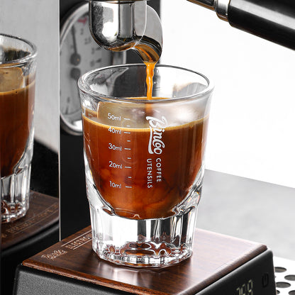 BINCOO 50ml Espresso Glass Measuring Cup Clear Shot Glasses Coffee Mugs Set Espresso Measuring Cup Tools Milk Frothing Pitcher