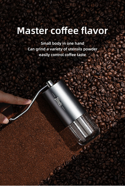 SM04 Portable Manual Coffee Grinder, CNC 420 Steel Six-Star Conical Burr, 16 Adjustable Grind Settings