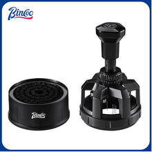 BINCOO Push Style Coffee WDT Distribution Needle, Adjustable Espresso Powder Stirrer with Brush Cleaning Base