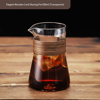 BINCOO Coffee Sharing Pot Hand Brewed Coffee Set Glass Coffee Cup Cold Extraction Kettle 500ML