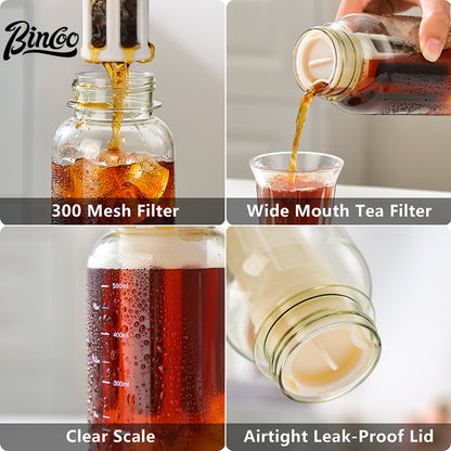BINCOO 500ML Tritan Cold Brew Coffee Cup Accompanying Tea Cup  in Summer Portable Simple