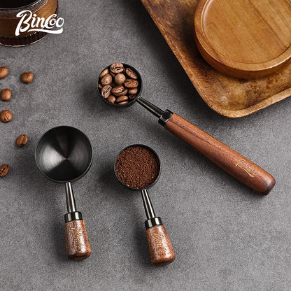 Bincoo 304 Stainless Steel Coffee Spoon 15ML/30ML,Walnut Coffee Measuring Spoon