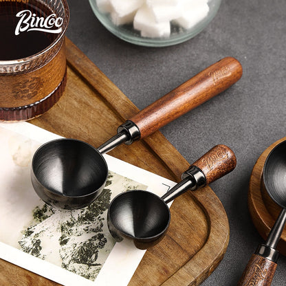Bincoo 304 Stainless Steel Coffee Spoon 15ML/30ML,Walnut Coffee Measuring Spoon