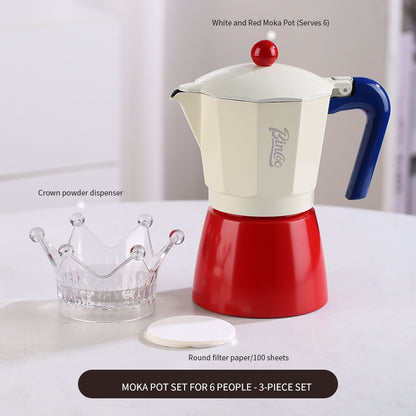 BINCOO Moka Pot Set Espresso Coffee Pot Mini Moka Kettle 3 Cups & 6 Cups Serving for Office Outdoor and Travel