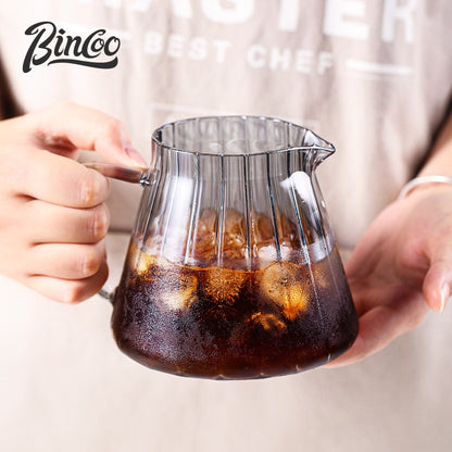BINCOO Hand Brewed Coffee Set Sharing Pot Household Filter Cup Coffee Utensils for Office and Outdoor Travel 400ML/600ML