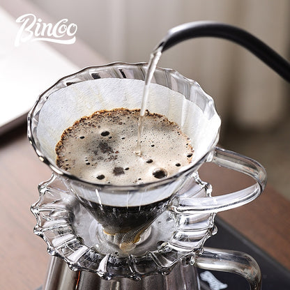 BINCOO Hand Brewed Coffee Set Sharing Pot Household Filter Cup Coffee Utensils for Office and Outdoor Travel 400ML/600ML