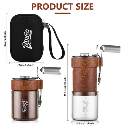 BINCOO Manual Grinder Mini Coffee Hand Grinder Outdoor Portable Bag Coffee Equipment for Camping and Travel