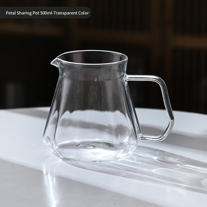 BINCOO Coffee Hand Brewing Pot Set Cake Filter Cup Glass Sharing Pot  for Home Office and Outdoor 500ML