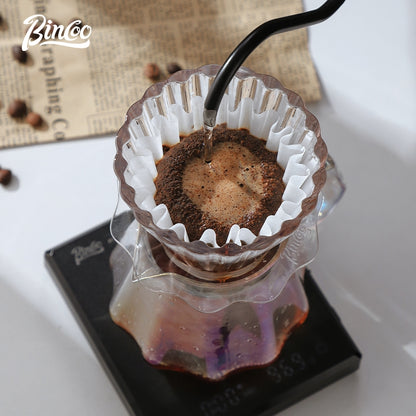 BINCOO Coffee Hand Brewing Pot Set Cake Filter Cup Glass Sharing Pot  for Home Office and Outdoor 500ML