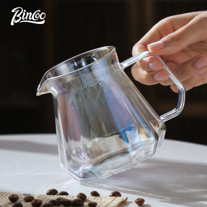 BINCOO Coffee Hand Brewing Pot Set Cake Filter Cup Glass Sharing Pot  for Home Office and Outdoor 500ML