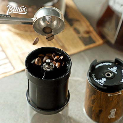 BINCOO Electric Bean Grinder Steel Burrs Coffee Bean Grinder Mini Household Portable Wood Grain Grinding Coffee Appliance