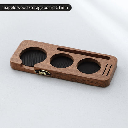 BINCOO Coffee Press Base Pressure Plate Walnut Storage Board Powder Dispenser Coffee Utensil Set51/58MM