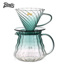 BINCOO Hand-pour Coffee Pot Set Glass Sharing Pot Coffee Hand-brewing Pot with Filter Cup Set for Office Outdoor Camping 350ML/600ML