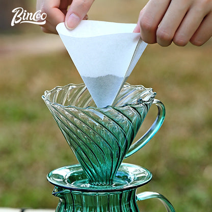 BINCOO Hand-pour Coffee Pot Set Glass Sharing Pot Coffee Hand-brewing Pot with Filter Cup Set for Office Outdoor Camping 350ML/600ML