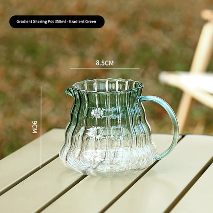 BINCOO Hand-pour Coffee Pot Set Glass Sharing Pot Coffee Hand-brewing Pot with Filter Cup Set for Office Outdoor Camping 350ML/600ML