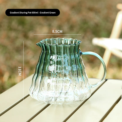 BINCOO Hand-pour Coffee Pot Set Glass Sharing Pot Coffee Hand-brewing Pot with Filter Cup Set for Office Outdoor Camping 350ML/600ML