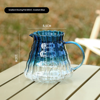 BINCOO Hand-pour Coffee Pot Set Glass Sharing Pot Coffee Hand-brewing Pot with Filter Cup Set for Office Outdoor Camping 350ML/600ML