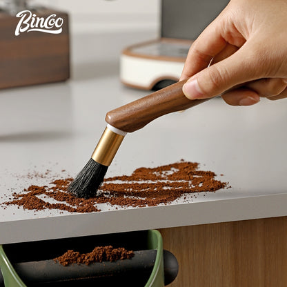 BINCOO Coffee Bar Walnut Brush Italian Style Coffee Powder Brush for Home